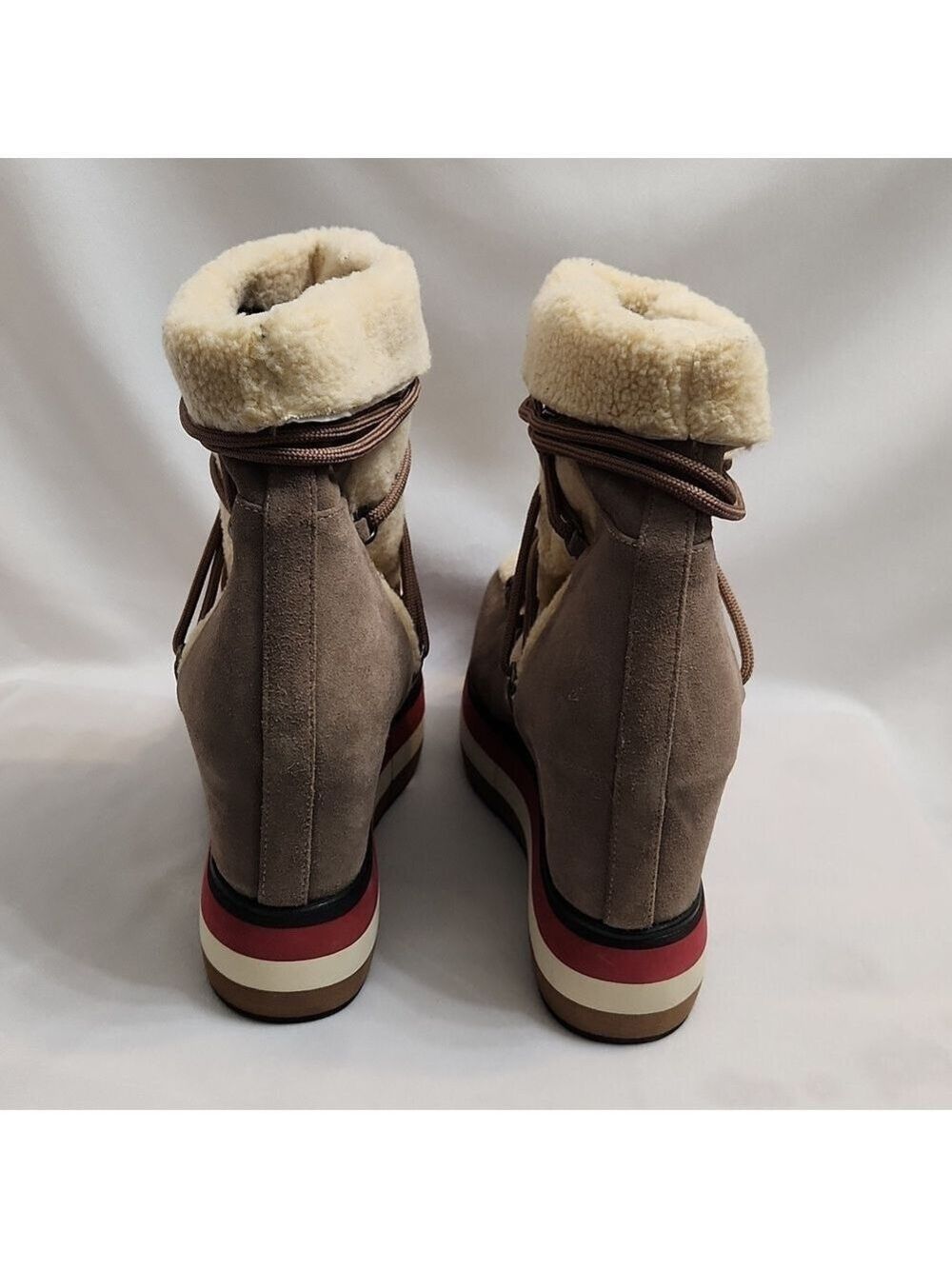 Paloma Barceló Kiran Suede Platform Genuine Shearling Lining Booties (W Size 40) - Picture 9 of 15